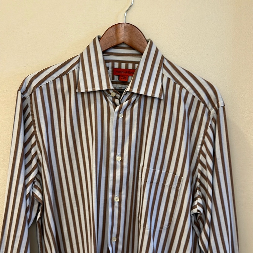 Bought in Italy! Gorgeous light blue and brown shirt